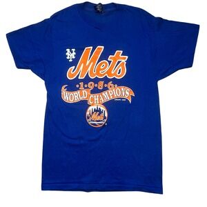 VTG 1986 New York Mets World Champions T Shirt Retro MLB Womens M Single Stitch